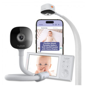 Babá Eletrônica Hubble Sem Fio Portátil 2K HD WiFi Detecção IA Choro Rolo Suporte Flexível