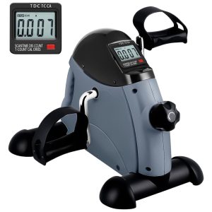 Mini Exercise Bike AGM Under Desk Bike Pedal Exerciser Foot Cycle Arm Leg Pedal Exerciser with LCD Screen Displays
