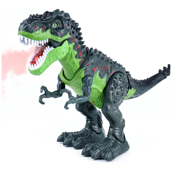 AHCo. Grande Brinquedo de Dinossauro TRex para Caminhar para Crianças Realista com Olhos 3D, Jato de Névoa, Luzes e Rugido Presente para Crianças