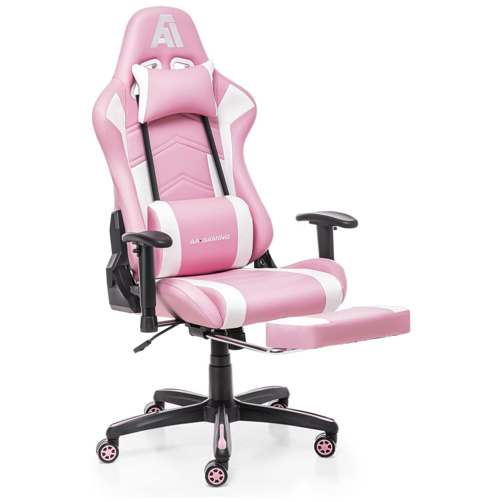 AA Cadeira de Escritório Gamer Reclinável e Ergonômica com Apoio de Braço Ajustável Rosa