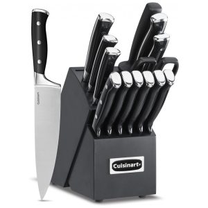Conjunto de Facas Cuisinart C77BTR15PBK em Aço Inoxidável com Bloco de Bancada Multinível 15 Peças Preta