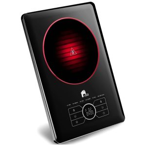 Cooktop Elétrico Portátil com 1 Queimador Painel Digital Desligamento Automático e Temperatura Ajustável 110V 1500W EconoHome Preto