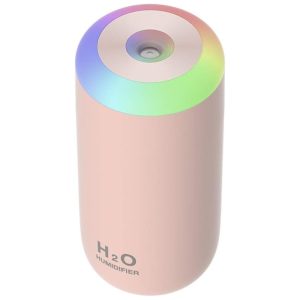 Mini Umidificador Ultrassônico Portátil 350mL com Desligamento Automático Silencioso 110v O MEI STARS Rosa