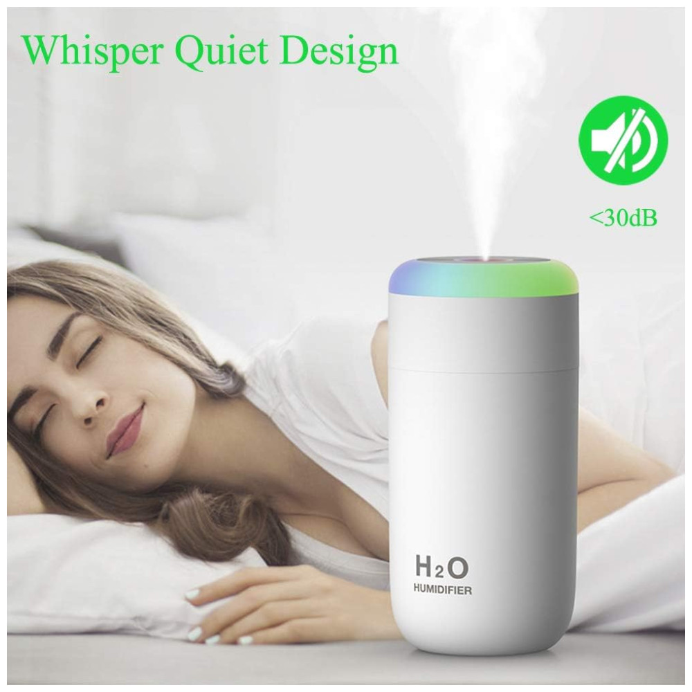 Mini Umidificador Ultrassônico Portátil 350mL com Desligamento Automático Silencioso 110v O MEI STARS Rosa - Imagem 3