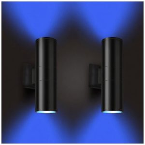 Arandela Luminária Inteligente Externa de Parede à prova dágua 1000LM 3000K com Controle Remoto 2 Unidades BLING WL Black Steel FUT018 Preto