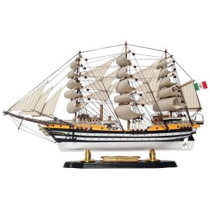 Barco Decorativo Amerigo Vespucci de Madeira Escala 1:190 com Detalhes Complexos e Autênticos HOME DECOR SAILINGSTORY