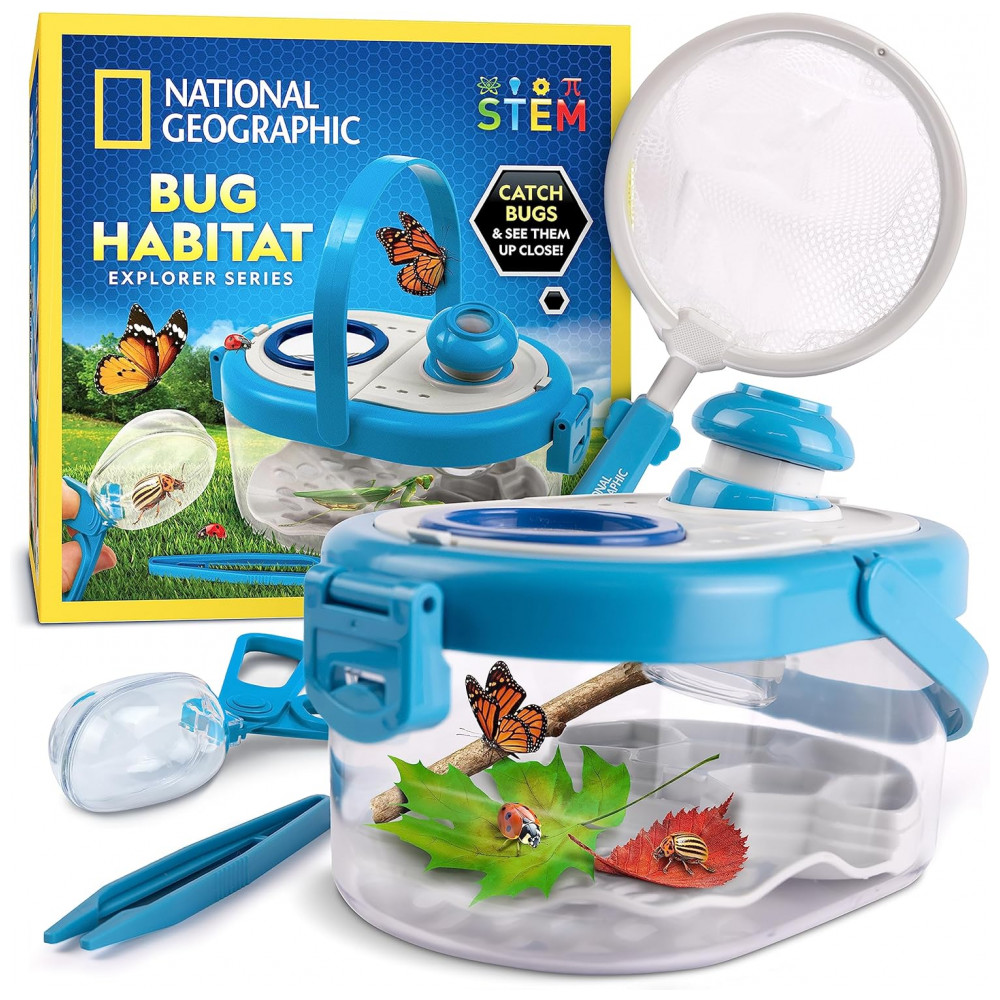 Kit de Exploração de Insetos – Habitats, Rede, Pinças, Aprendizagem STEM, Presente Educativo para Crianças, National Geographic