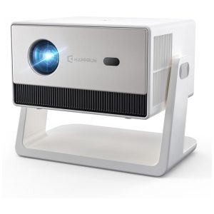 Projetor Inteligente Full HD 1500 ANSI com Suporte HAPPRUN Decodificação 4K com Wifi e Bluetooth Compatível com Netflix e Apps Integrados