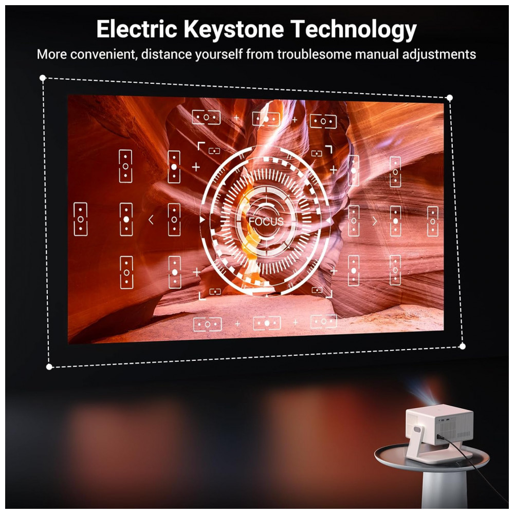 Projetor Inteligente Full HD 1500 ANSI com Suporte, HAPPRUN Decodificação 4K com Wifi e Bluetooth, Compatível com Netflix e Apps Integrados, - Imagem 5