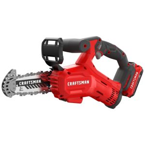 Motoserra Elétrica Portátil sem Fio com Bateria e Carregador CRAFTSMAN V20 Vermelha