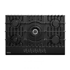Cooktop a gás 76cm Empava vidro preto 5 queimadores SABAF selados dual fuel GN/GLP controle vidro temperado 110V