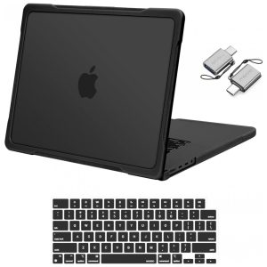 MOSISO Capa para MacBook Pro 16" 2025-2021 M4/M3/M2/M1 Hard Shell Anti-Risco com TPU Filme de Teclado e Adaptador Type C Preto