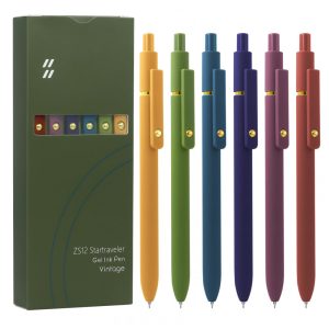 Conjunto 6 canetas em gel UIXJODO dourado vintage ponta fina 05 mm tinta preta