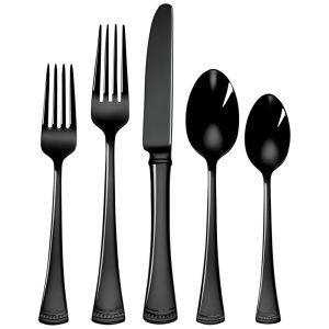 Conjunto de Talheres Sofisticação e Durabilidade para Sua Casa com 20 Peças e Material de Aço Inoxidável LENOX 893677 Preto