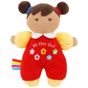 Boneca de Pelúcia Macia Ava da coleção June Garden  Roupa Vermelha