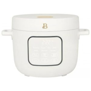 Panela elétrica de arroz e grãos Beautiful 26L branca com revestimento cerâmico 8 programas bandeja de vapor 500W 110V