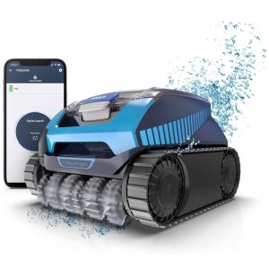 Robô Aspirador de Piscina sem Fio com 4 Modos de Limpeza e Mapeamento Inteligente para Piscinas de 15 Metros 110V Polaris FREEDOM Azul