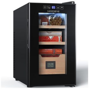 Umidor de Charutos NEEDONE 26 Litros: Controle de Umidade Aquecimento e Refrigeração Silencioso Termostato - Armazena até 200 Charutos