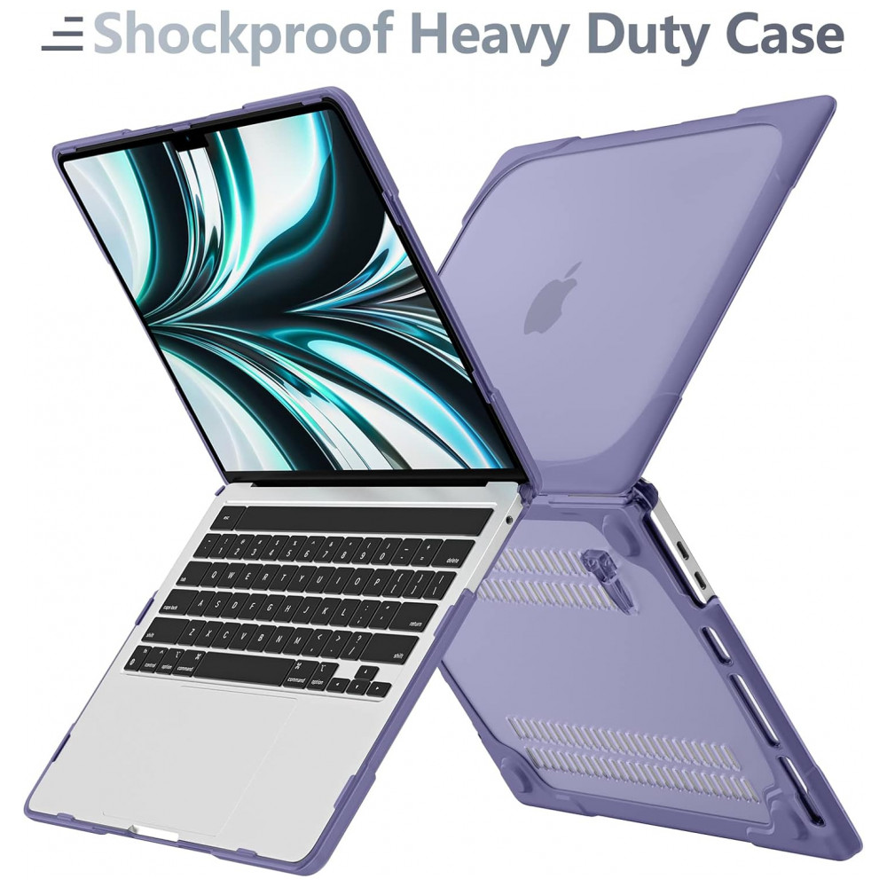 Capa Rígida Batianda para MacBook Pro 13" – Modelos A2338 A2289 A2251 com Suporte Dobrável Tampa de Teclado e Película de Tela – Cinza Lavanda - Imagem 4