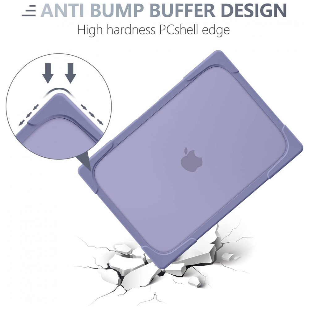 Capa Rígida Batianda para MacBook Pro 13" – Modelos A2338 A2289 A2251 com Suporte Dobrável Tampa de Teclado e Película de Tela – Cinza Lavanda - Imagem 6