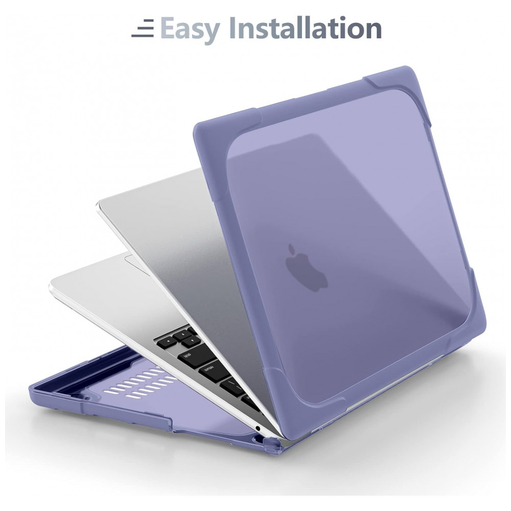 Capa Rígida Batianda para MacBook Pro 13" – Modelos A2338 A2289 A2251 com Suporte Dobrável Tampa de Teclado e Película de Tela – Cinza Lavanda - Imagem 7