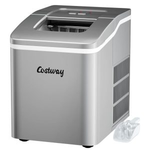 COSTWAY Máquina de Gelo Automática Portátil até 11 kg de Gelo em 24h 110V Prata