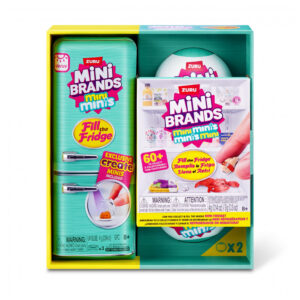 Playset Mini Brands Fill The Fridge Série 1 ZURU com geladeira e 2 cápsulas surpresa INT miniaturas colecionáveis 8+