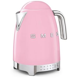 Chaleira Elétrica SMEG 17 Litros de Temperatura Variável Estilo Retrô em Inox 1400W 120V Base Giratória 360° Função de Manter Quente