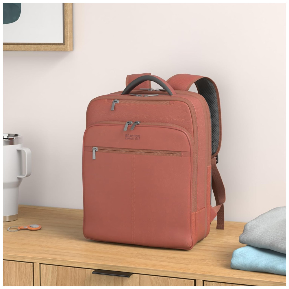 Mochila Antifurto RFID de Couro Colombiano para Laptop KENNETH COLE REACTION 580674E Marrom - Imagem 2