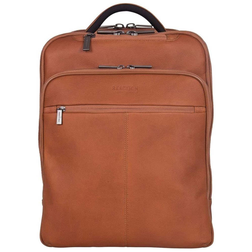 Mochila Antifurto RFID de Couro Colombiano para Laptop KENNETH COLE REACTION 580674E Marrom - Imagem 3