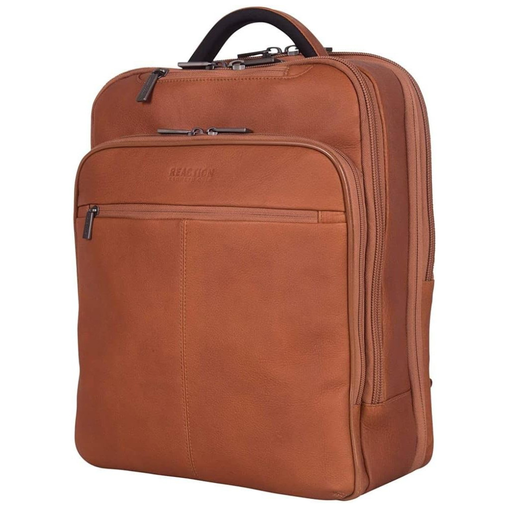 Mochila Antifurto RFID de Couro Colombiano para Laptop KENNETH COLE REACTION 580674E Marrom - Imagem 4