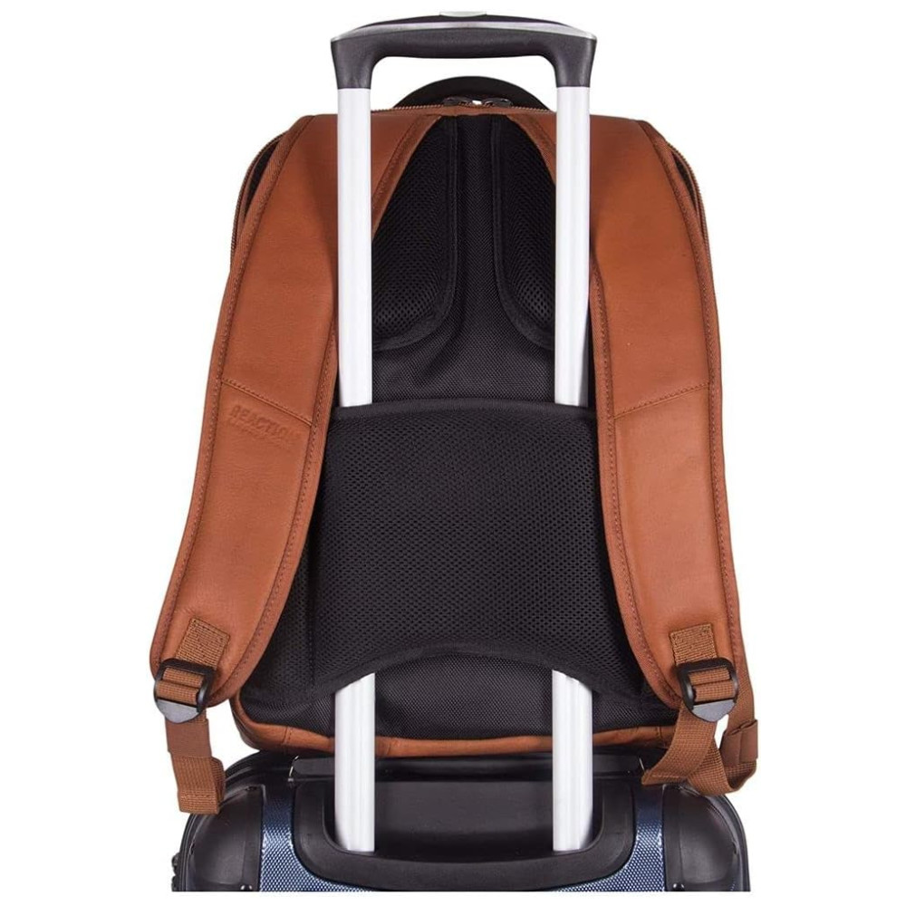 Mochila Antifurto RFID de Couro Colombiano para Laptop KENNETH COLE REACTION 580674E Marrom - Imagem 5