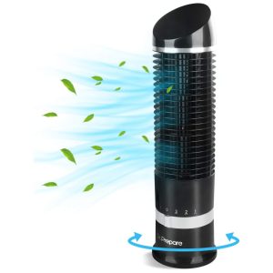 Ventilador de Torre Oscilante e Silencioso com 3 Velocidades 110V 25W DR.PREPARE Preto