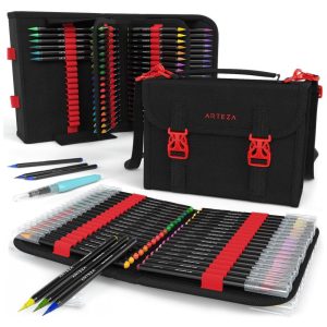 Kit Lápis de Cor Profissional em Bolsa 96 peças Tinta Aquarela Arteza