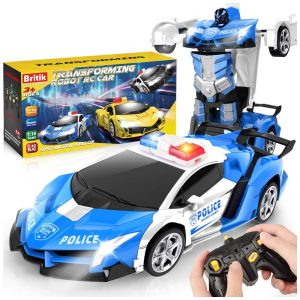 Mini Carro de Controle Remoto Britik RC Transformação com um Toque Drift de 360º Escala 1:18 Presente para Crianças de 4 a 6 Anos Meninos.