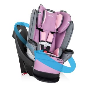 Cadeira de Carro Rotativa Evenflo Gold Revolve360 Extend AllinOne com SensorSafe Opal Pink