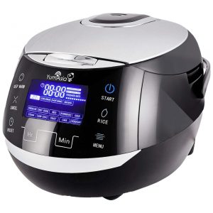 Panela de Arroz Elétrica até 8 Xícaras Não Cozidas 110V 860W Yum Asia Preta