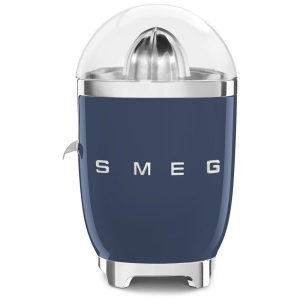 Espremedor de Suco de Citrus SMEG 50s Retro Style com Bico Antigotejamento Ativação Automática e Peneira Eficiente Azul Marinho