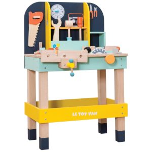 Bancada de Ferramentas Infantil de Madeira Educacional Ferramentas de Madeira Para Crianças 3+ Anos Le Toy Van Azul