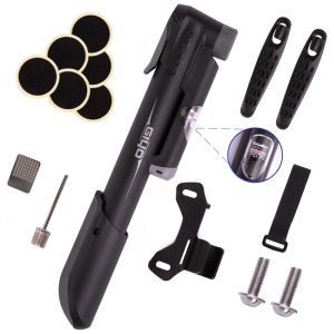 Bomba de Piso Ergonômica para Bicicleta com Medidor e Válvula Inteligente 120 PSI GIYO Preto