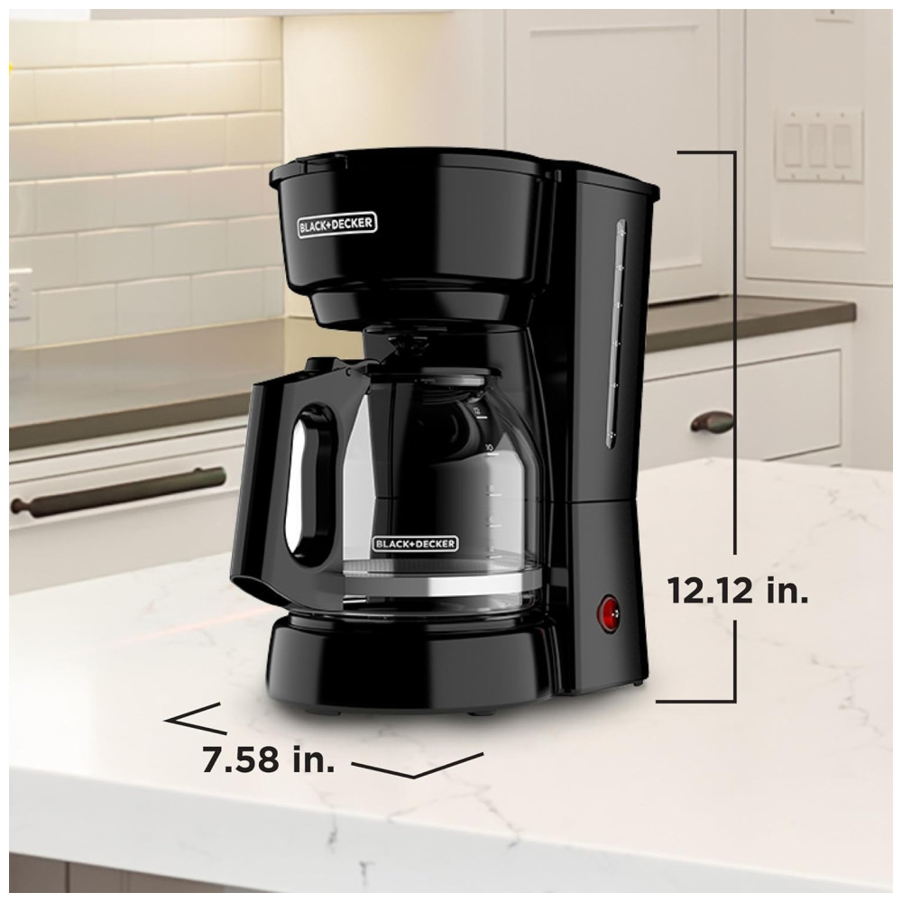 Máquina de Café BLACK+DECKER para 12 xícaras Com Interruptor Liga/Desliga Jarra Anti-Gotejamento Cesta de Filtro Removível e Tecnologia Vortex. - Imagem 8