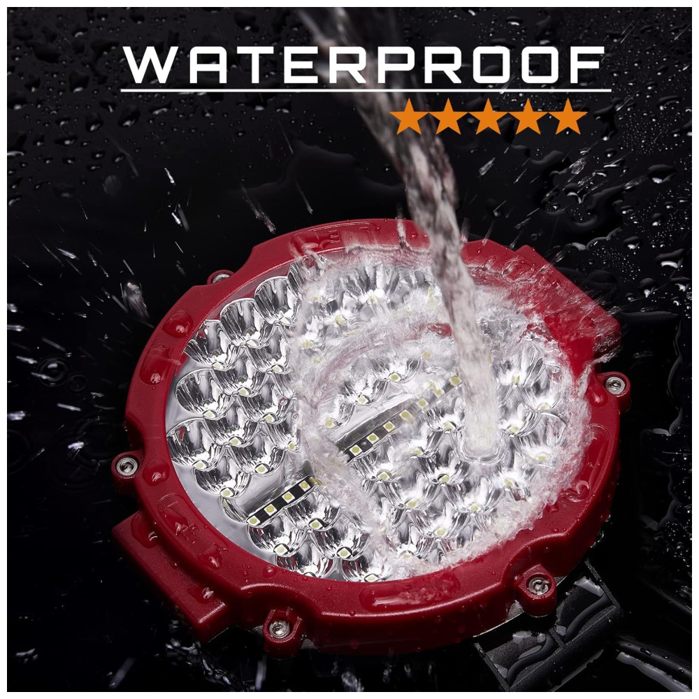 Farol Auxiliar LED para Carros 4X4 20000LM 210W 12 24V 2 Peças LIGHTBOSS 7inch off road lighting Vermelho - Imagem 4