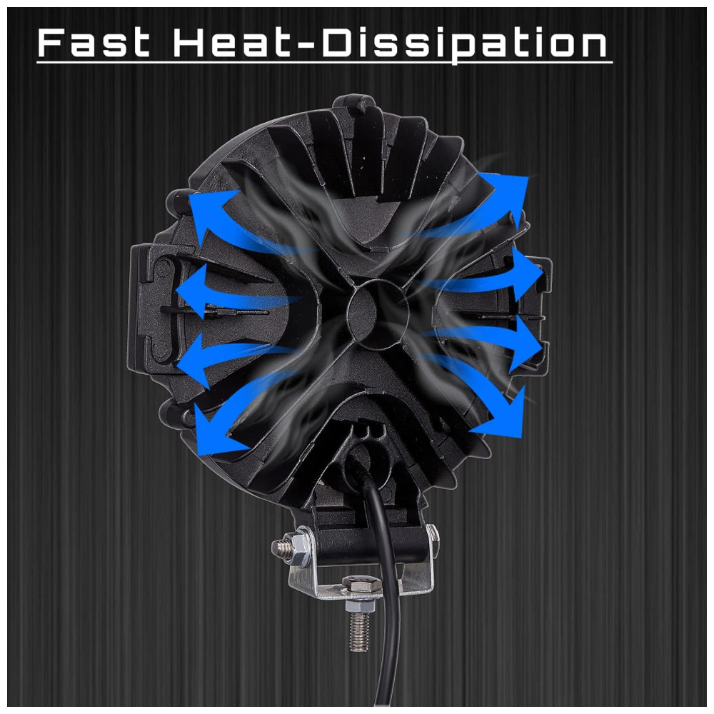 Farol Auxiliar LED para Carros 4X4 20000LM 210W 12 24V 2 Peças LIGHTBOSS 7inch off road lighting Vermelho - Imagem 5