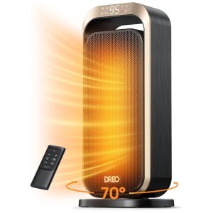 Aquecedor Elétrico Portátil com Oscilação 70 Termostato Controle Remoto e Temporizador 110V 1500W Dreo Solaris 317 Dourado