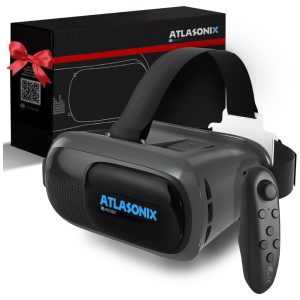 VR Óculos de Realidade Virtual com Controle Remoto para Celulares ATLASONIX Azul