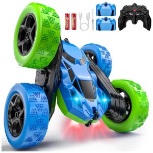 Carrinho de controle remoto STEM Hamdol 360° Stunt Car dupla face com luzes LED e giros 360°