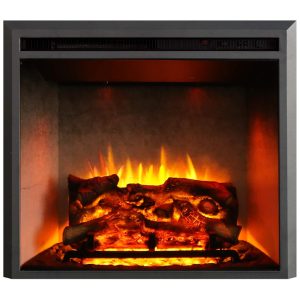 Lareira Elétrica de Embutir A68x89L cm com Controle Remoto e Som de Crepitação de Fogo 110V 1500W RICHFLAME Preta