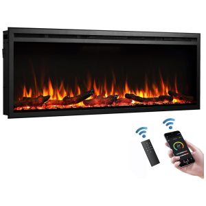 Lareira Elétrica de Embutir A45x127L com Controle Remoto 110V 1500W LegendFlame Preta