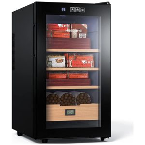Umidor Eletrônico para Charutos 48 Litros com Controle de Temperatura Armário Refrigerado para 300 Unidades com PrateleirasNEEDONE