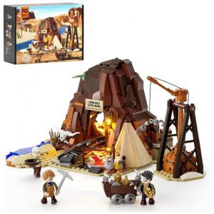 Mina de Ouro Velho Oeste Funwhole com iluminação LED 658 peças temática mineração western